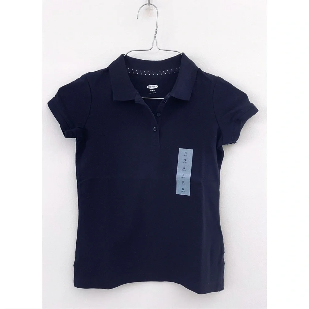 OLD NAVY Girl’s Short-Sleeve Pique Polo in Black